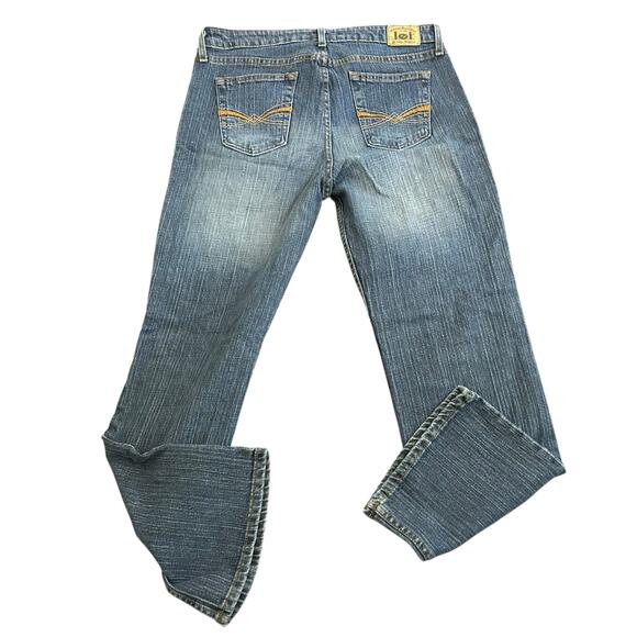 Y2K LEI Midrise Bootcut Blue Jeans Juniors Size 13 Medium Wash Faded Stretch - Picture 2 of 7